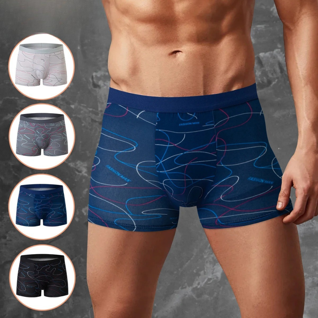 4-pak boxershorts med print til mænd