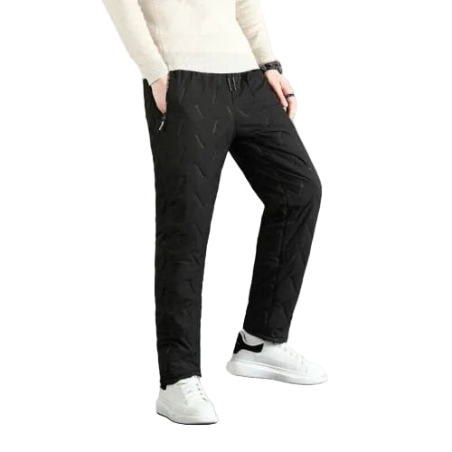 Mænds Vinterbukser Sort Forede Vandafvisende Polyester-1