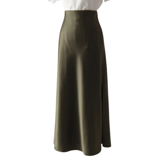 Kvinder split satin nederdel