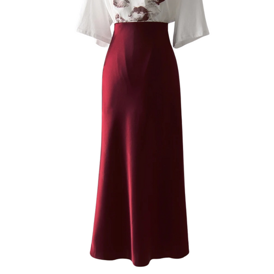 Kvinder split satin nederdel