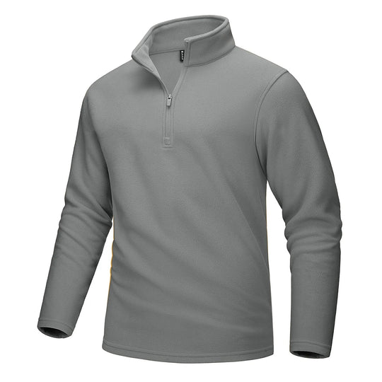 Fleece-sweater med halv lynlås til mænd