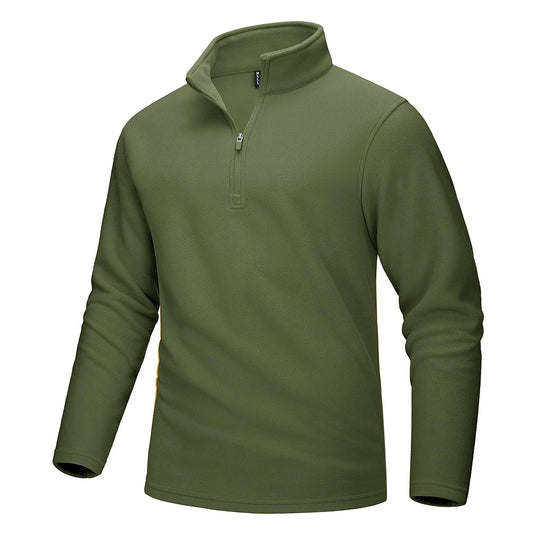 Fleece-sweater med halv lynlås til mænd