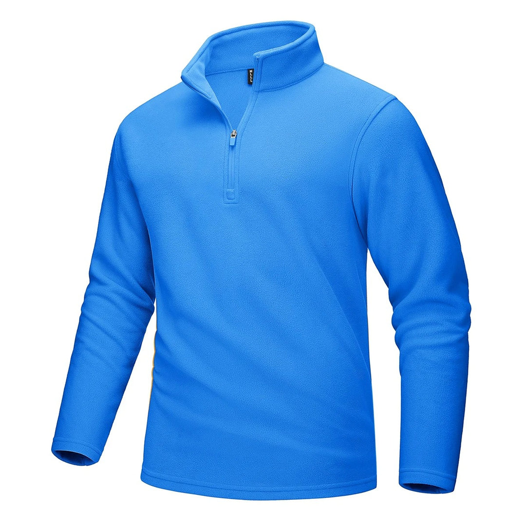 Fleece-sweater med halv lynlås til mænd
