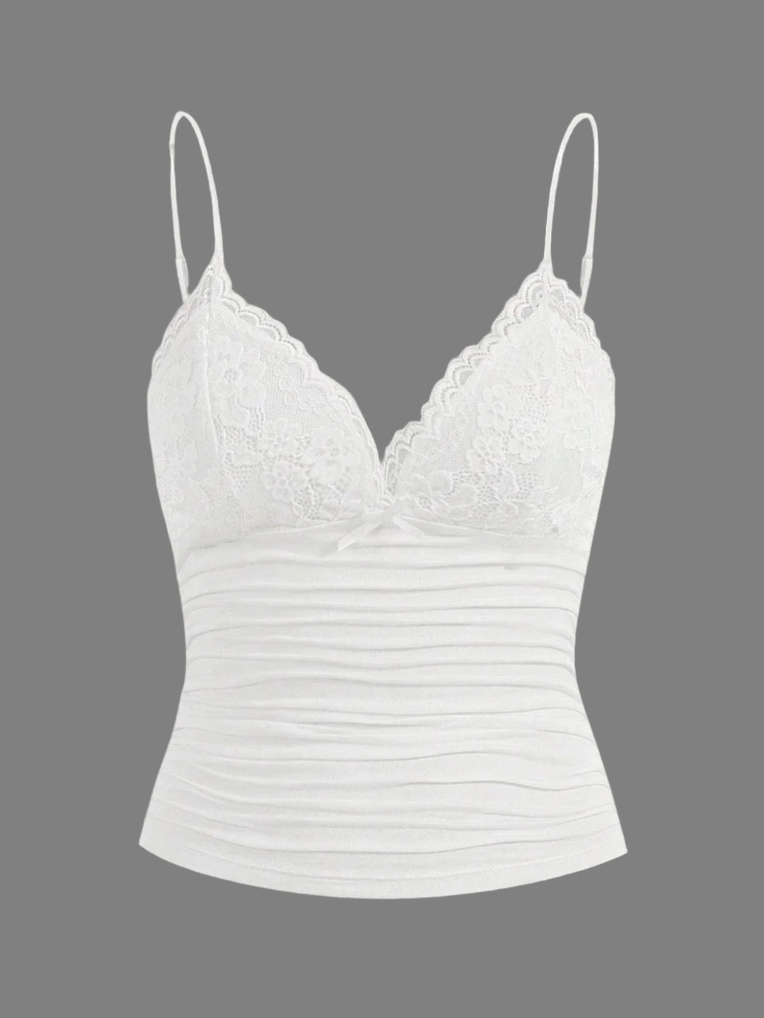 Kvinders kontrast blonde sløjfe Front Crop Cami Top