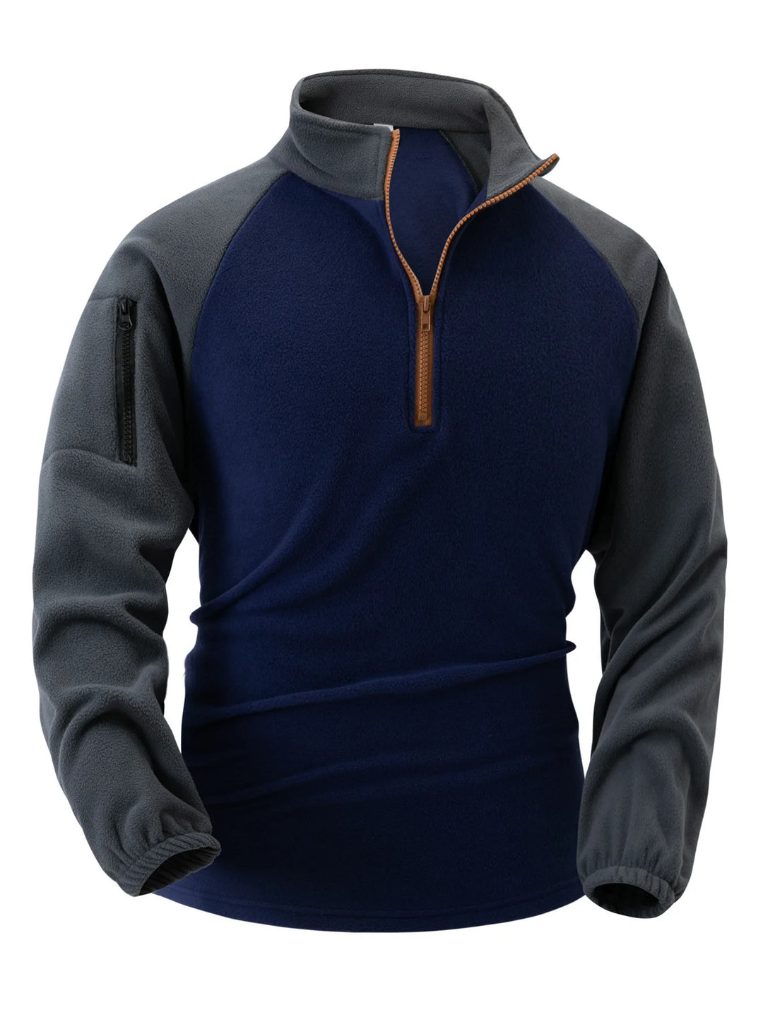 Fleece-sweater med ærmer og lommer til mænd