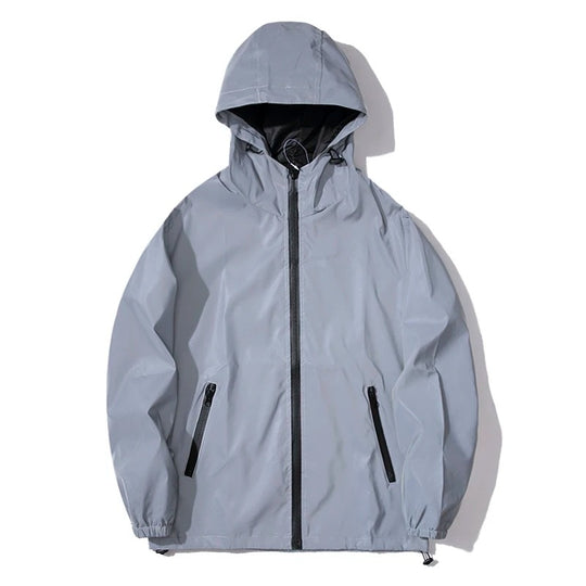 Reflekterende windbreaker-jakke