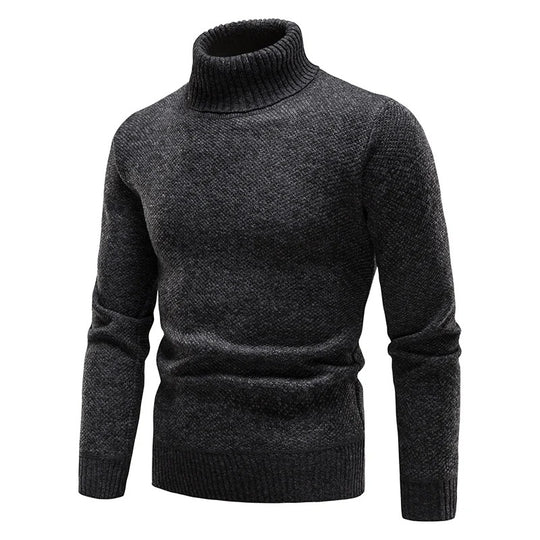 Fleece-sweater med rullekrave til mænd