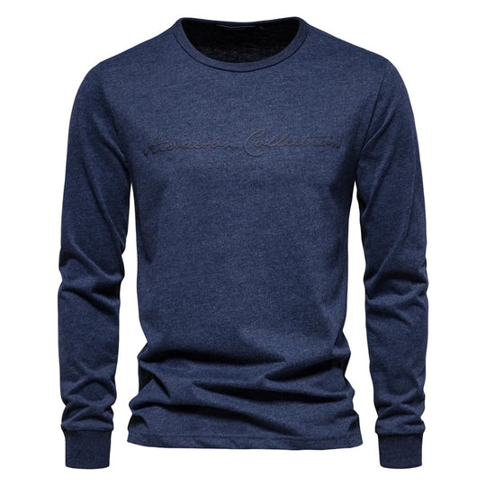 Casual T-shirt med bogstavtryk til mænd