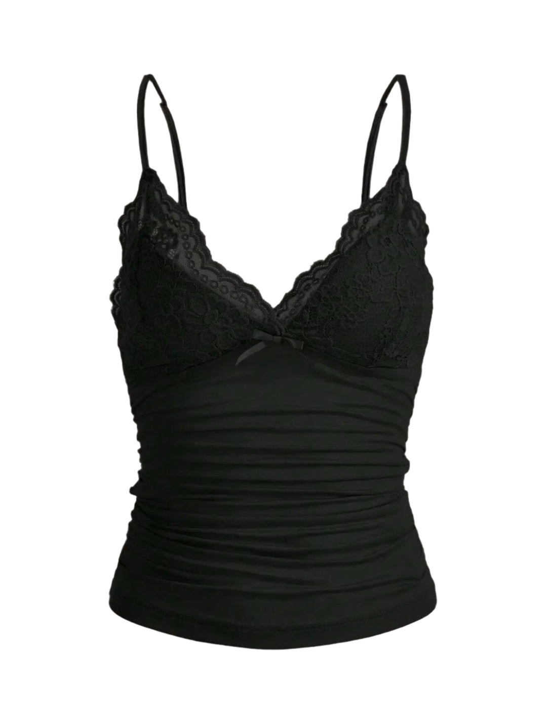 Kvinders kontrast blonde sløjfe Front Crop Cami Top