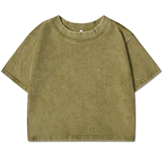Ensfarvet Slim Washed T-shirt til kvinder