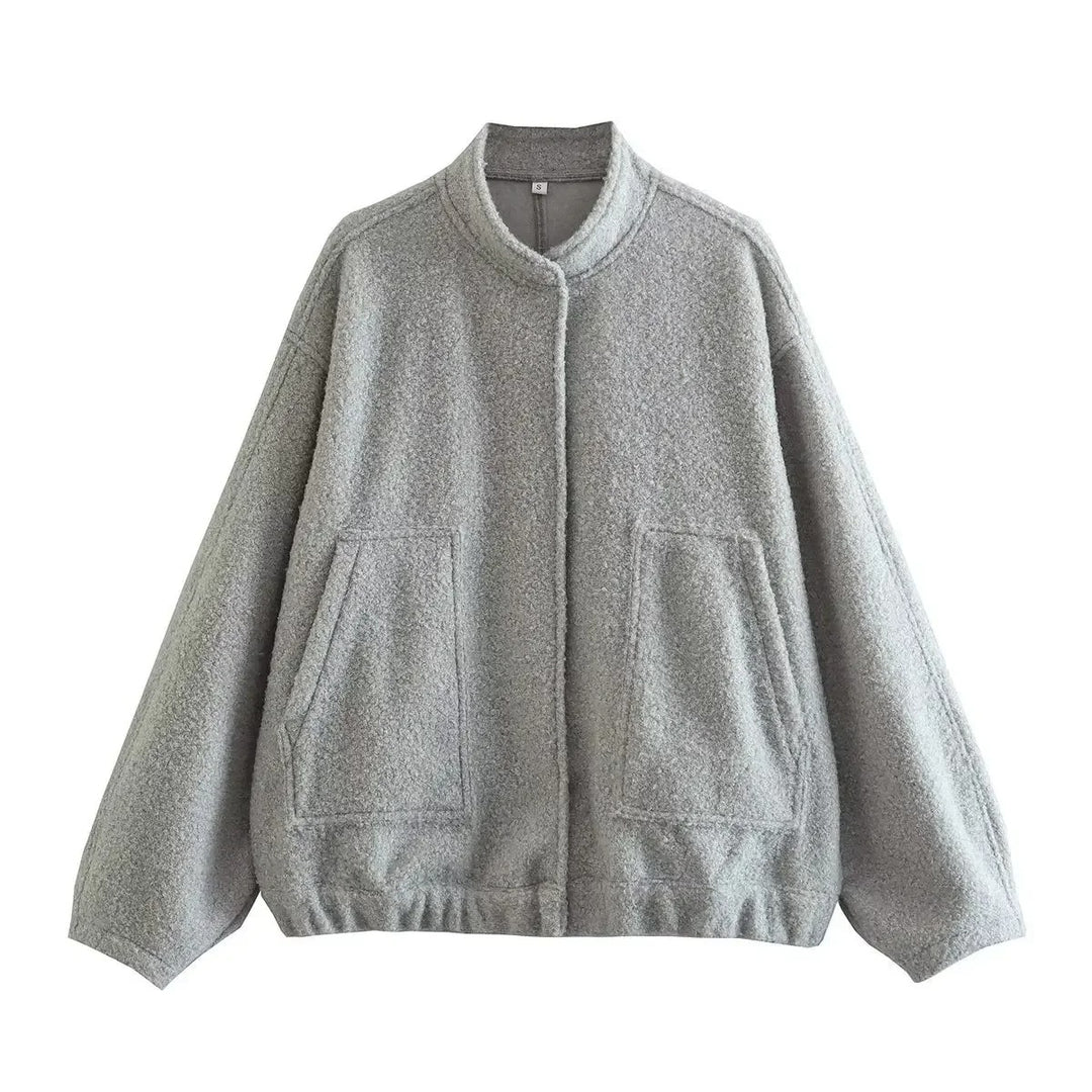 Oversized bomberjakke i tweed til kvinder