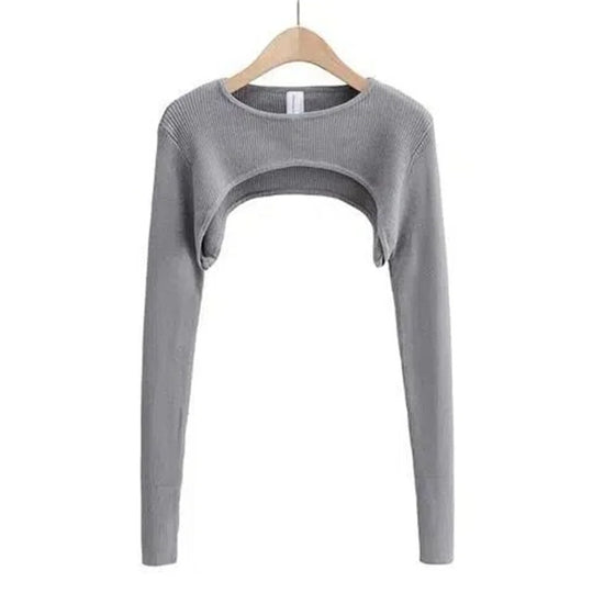 Blød strikket Crop Top til kvinder