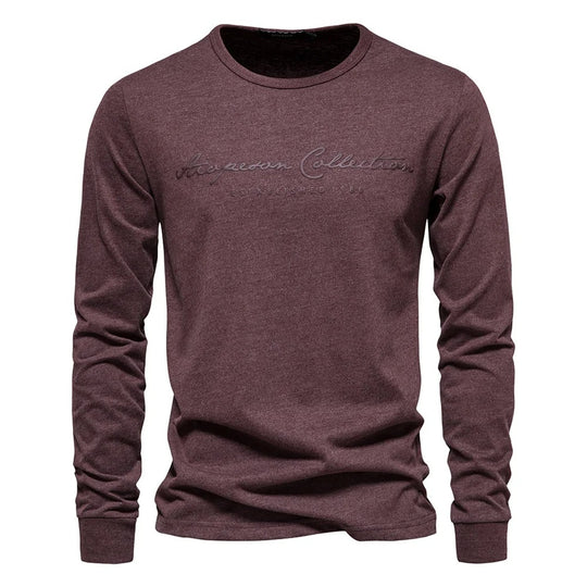 Casual T-shirt med bogstavtryk til mænd