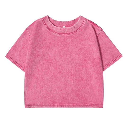 Ensfarvet Slim Washed T-shirt til kvinder