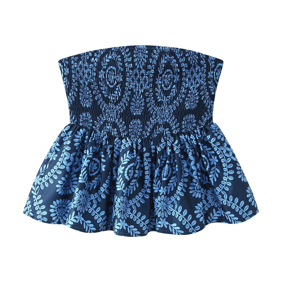 Blomsterprint Flæsede Crop Top