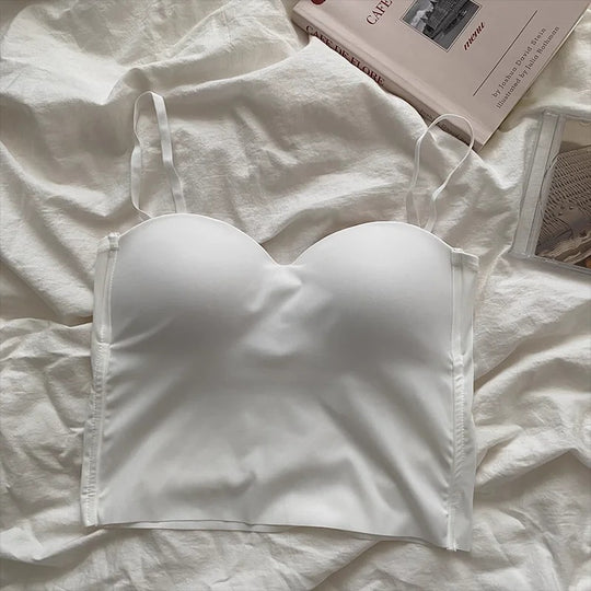 Ensfarvet cropped camisole til kvinder