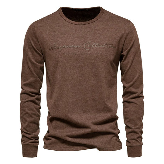 Casual T-shirt med bogstavtryk til mænd