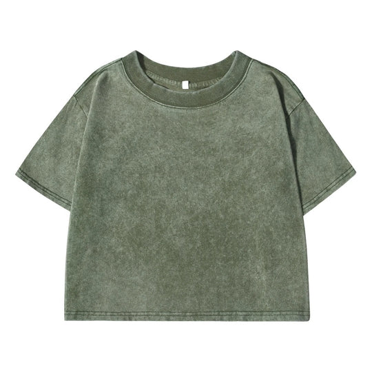 Ensfarvet Slim Washed T-shirt til kvinder