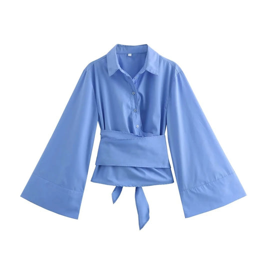 Langærmet Kimono bluse til kvinder