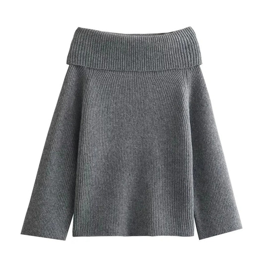 Strikket off shoulder-sweater til kvinder