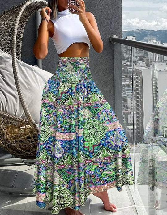 Blomstret Wrap Tie-nederdel til kvinder