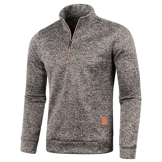Rullekrave-sweatshirt med halv lynlås til mænd