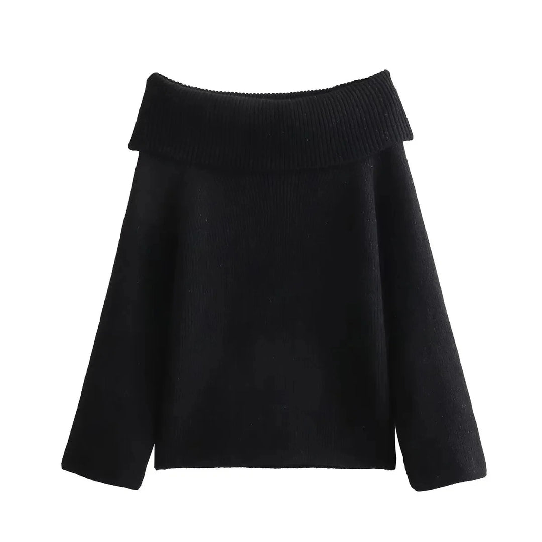 Strikket off shoulder-sweater til kvinder