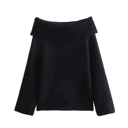 Strikket off shoulder-sweater til kvinder