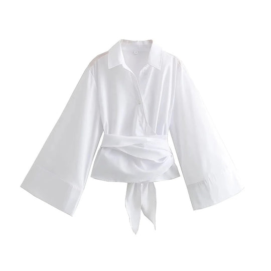 Langærmet Kimono bluse til kvinder