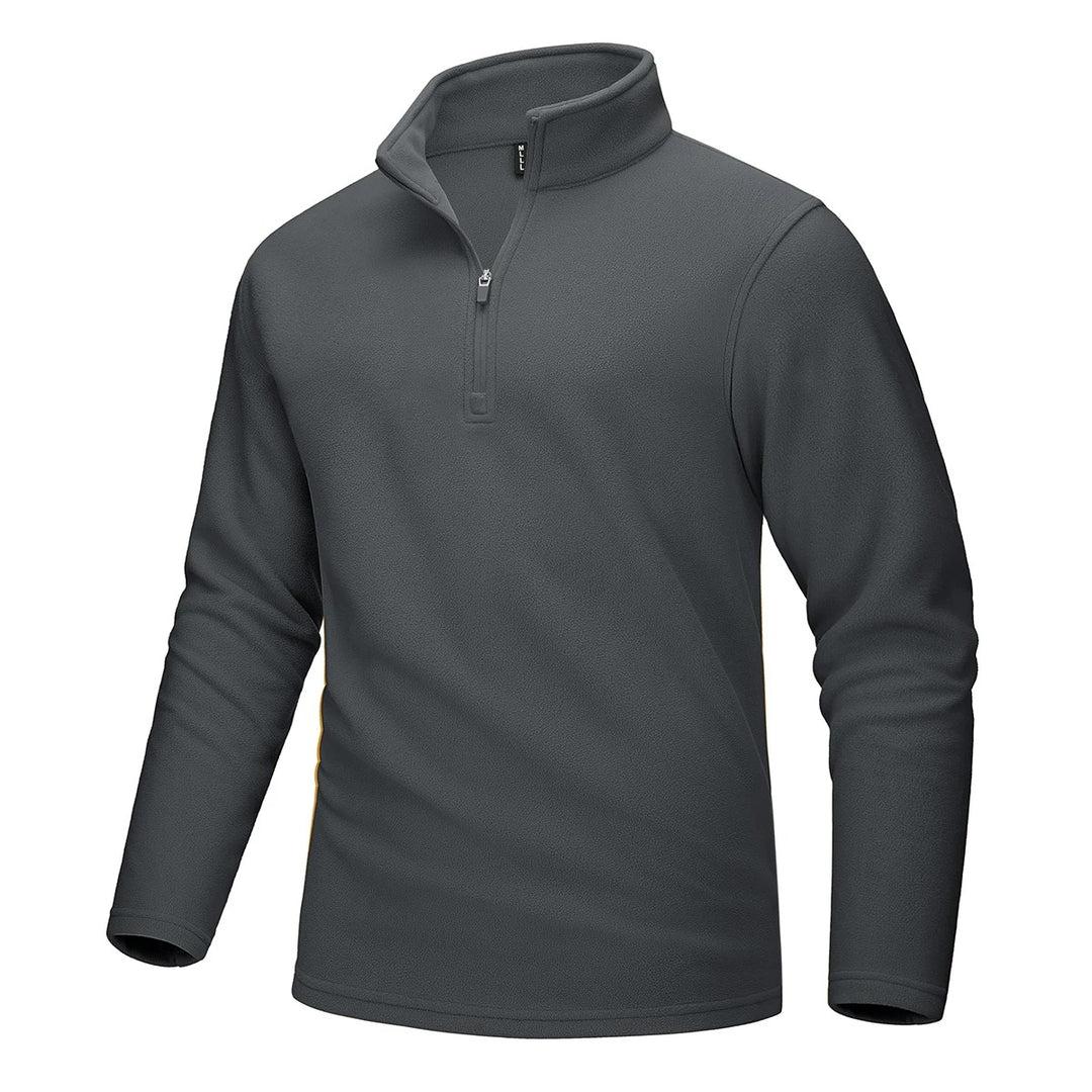 Fleece-sweater med halv lynlås til mænd