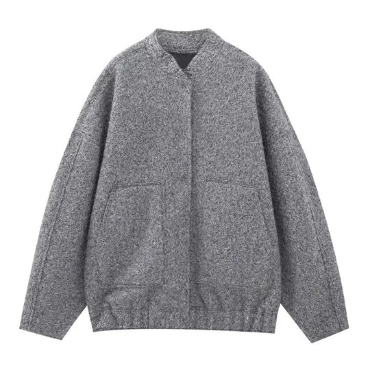 Oversized bomberjakke i tweed til kvinder