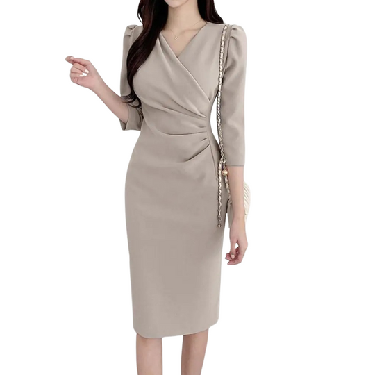 V-hals bodycon sommerkjole til kvinder